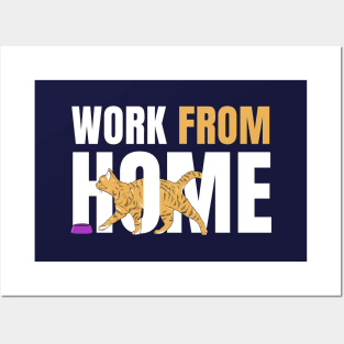 Work From Home Cat Posters and Art